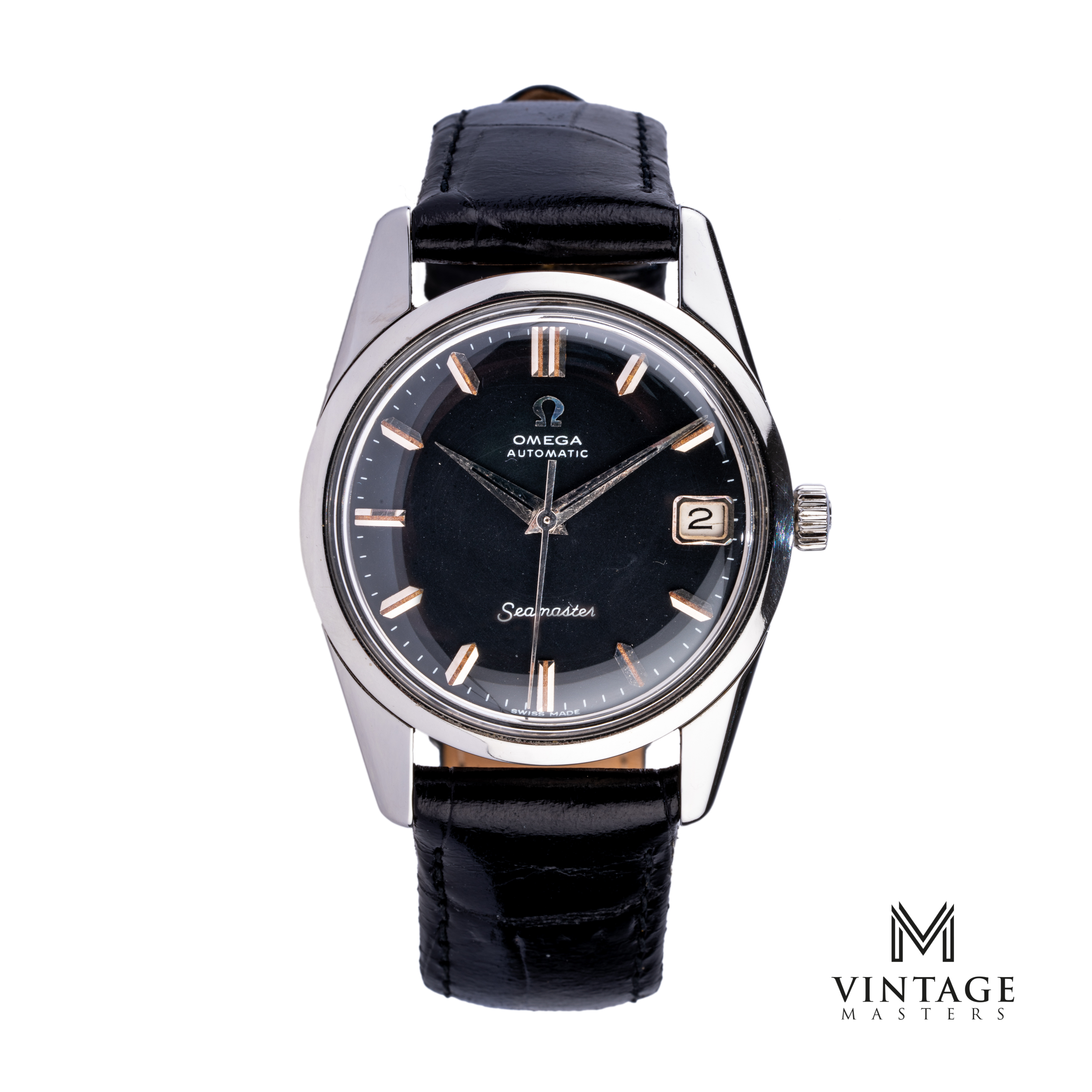 omega seamaster black dial vintage