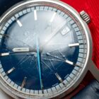 vintage omega 166.070 blue spider dial geneve watch