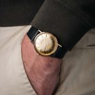 Vintage Omega Seamaster de Ville Champagne dial 14k gold 166.020 from 1965 watch wristshot