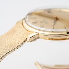 Vintage Omega De Ville brushed champagne dial with rare 14k Omega bracelet 166.033 from 1960s watch case