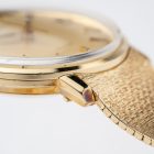 Vintage Omega De Ville brushed champagne dial with rare 14k Omega bracelet 166.033 from 1960s watch lug