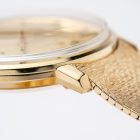 Vintage Omega De Ville brushed champagne dial with rare 14k Omega bracelet 166.033 from 1960s watch lugs