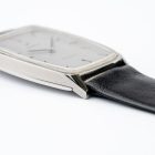 Vintage Omega Genève Tonneau Tank in stainless steel with grey dial 111.095 from 1974 watch case