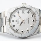 Vintage Omega Genève Diver with grey dial and integrated bracelet 166.0124 from 1972 watch dial